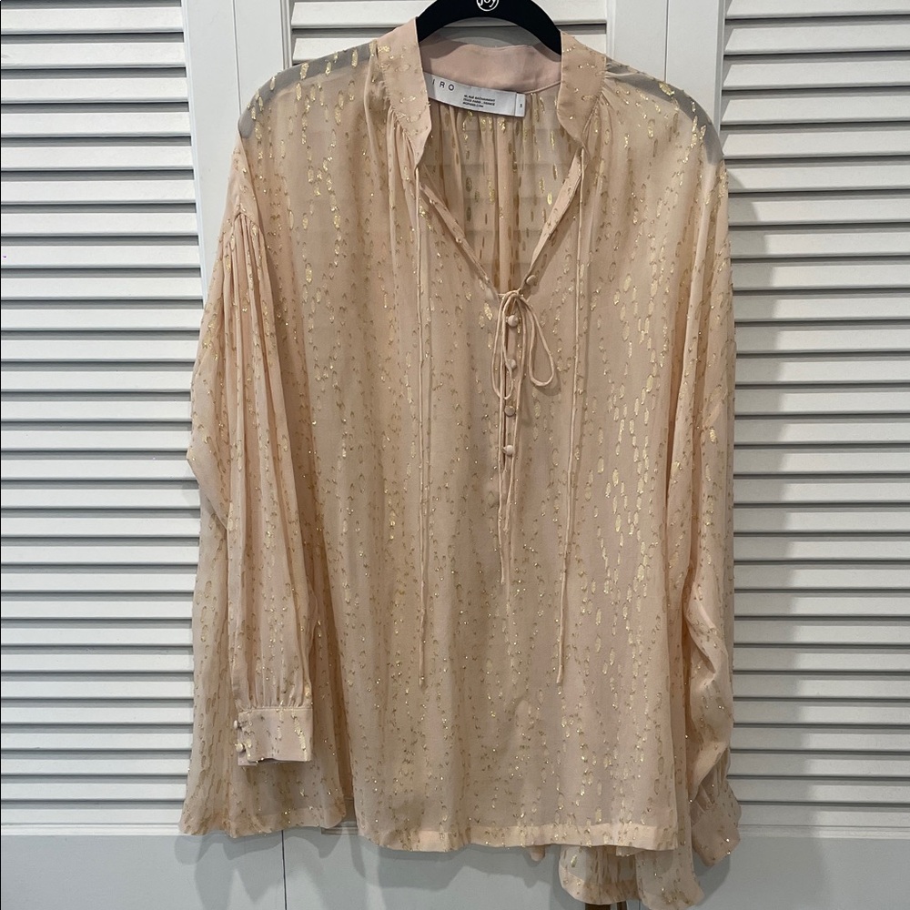 IRO Beige Blouse with Gold Accents